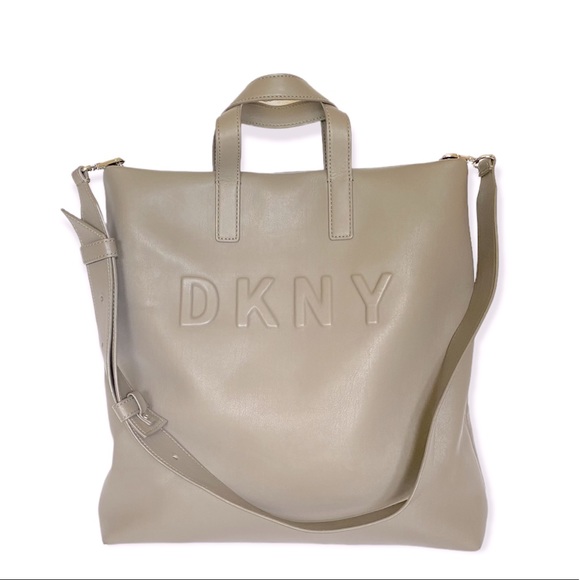 Dkny Handbags - DKNY Grey Faux Leather Tote